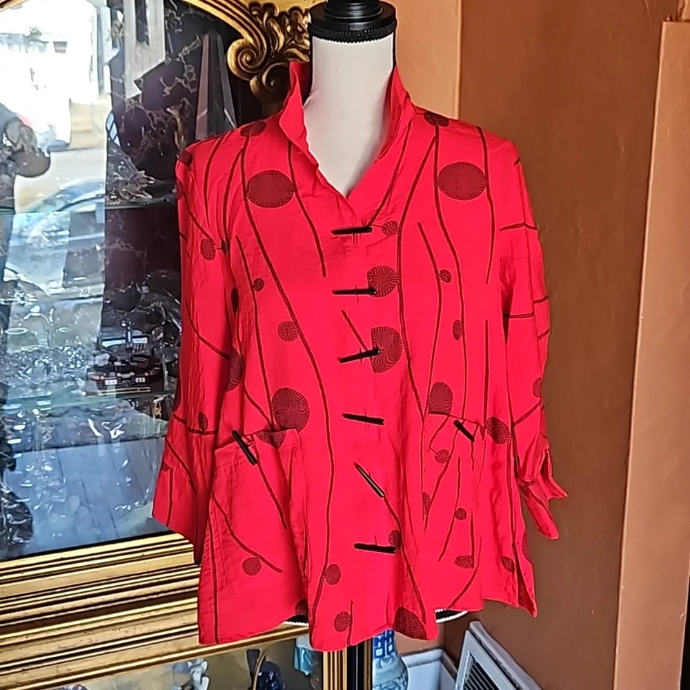 Ali Miles Poppy Print Overpiece/Jacket - Picture 1 of 9